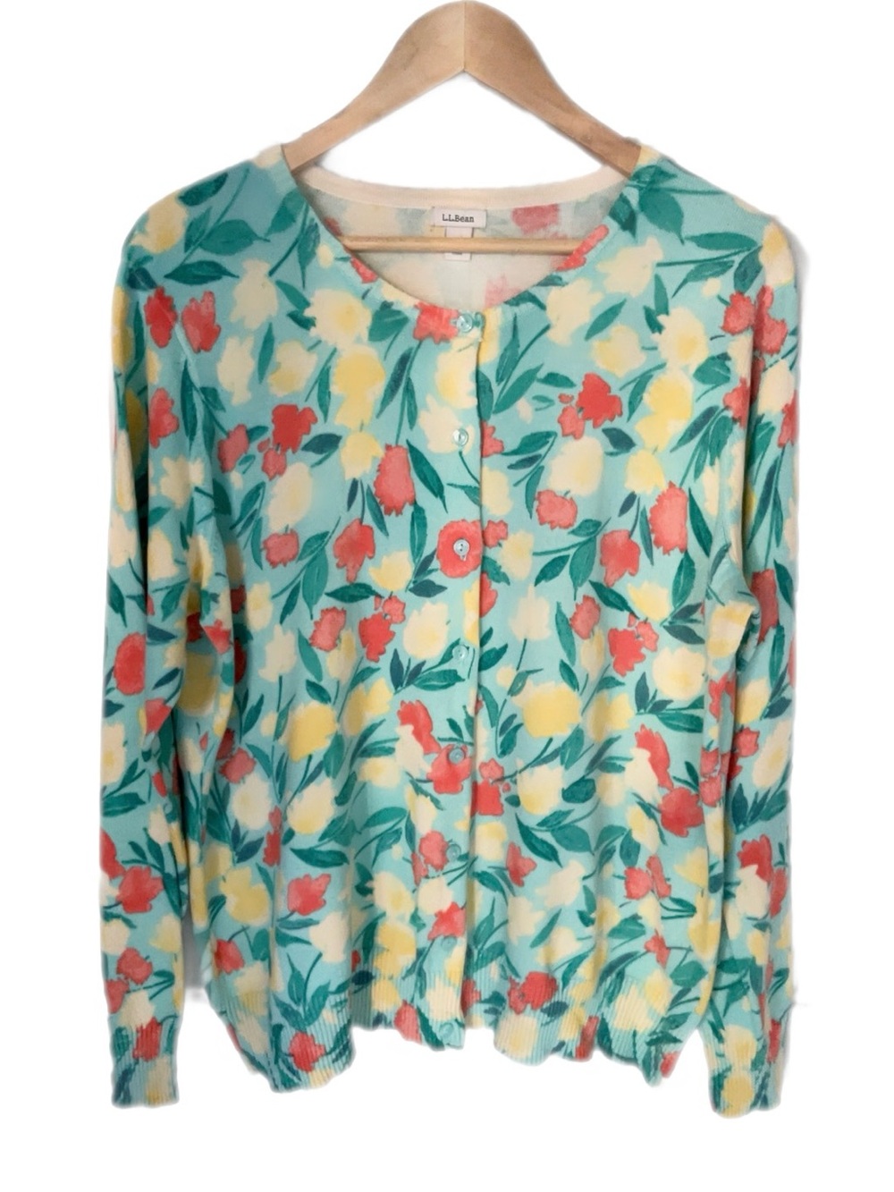 L.L. Bean Floral Cardigan
